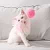 Cat Teaser Fluffyball Feather Wand Stick Funny Interactive Pet Cat Toys Pet Kitten Play Interactive Toy - pink