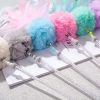 Cat Teaser Fluffyball Feather Wand Stick Funny Interactive Pet Cat Toys Pet Kitten Play Interactive Toy - pink