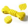 Interactive Dog Toy, Pets Dog Snack Dispenser Interactive Dog Toy Dog Treat Dispensing Yummy Bone Feeder Toy Dog Chew Toy - Yellow