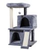 Double-layer cat Tree with cat house and ladder - light gray XH - light gray