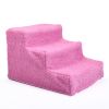 3 Steps Pet Stairs for Dogs and Cats - Dark pink
