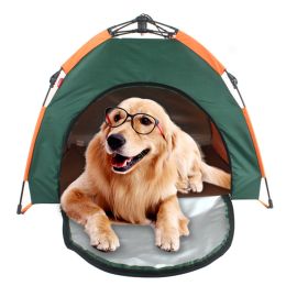 Automatic Folding Dog Tent House, Outdoor Pet Dog Foldable Tent, Waterproof Portable Soft Dog House Cat House Kennel Tent - orange