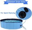 Bosonshop Foldable Pet Swimming Pool Easy to Fold Fill Empty & Clean Slip-Resistant PVC Bathing Tub Kiddie Pool - Blue