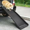 Portable Foldable Pet Ramp Climbing Ladder Suitable for Off-road Vehicle Trucks - Black