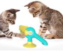 Track Ball Cat Behavioral Training Toy Scratcher Interactive Toy Wall or Desktop Mount - Yellow