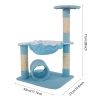 28 inches Stable Cute Sisal Cat Climb Holder Cat Tower Lamb Blue