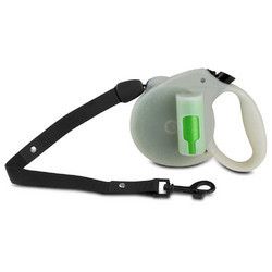 PAW Bio Retractable Leash with Green Pick-up Bags (Color: Glow in the dark)