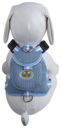 Mesh Pet Harness With Pouch (Color: Blue, Size: Large)