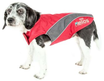 Octane Softshell Neoprene Satin Reflective Dog Jacket w/ Blackshark technology (Color: Red, Size: Large)