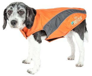 Octane Softshell Neoprene Satin Reflective Dog Jacket w/ Blackshark technology (Color: Orange, Size: Small)