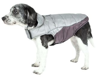 Hurricane-Waded Plush 3M Reflective Dog Coat w/ Blackshark technology (Color: Silver, Size: Large)