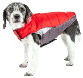 Hurricane-Waded Plush 3M Reflective Dog Coat w/ Blackshark technology (Color: Red, Size: Medium)