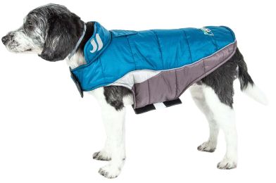 Hurricane-Waded Plush 3M Reflective Dog Coat w/ Blackshark technology (Color: Blue, Size: Medium)