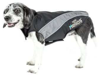 Octane Softshell Neoprene Satin Reflective Dog Jacket w/ Blackshark technology (Color: Black, Size: Medium)