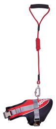 Bark-Mudder Easy Tension 3M Reflective Endurance 2-in-1 Adjustable Dog Leash and Harness (Color: Red, Size: Small)
