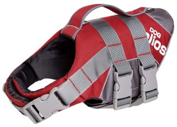 Splash-Explore Outer Performance 3M Reflective and Adjustable Buoyant Dog Harness and Life Jacket (Color: Red, Size: Small)