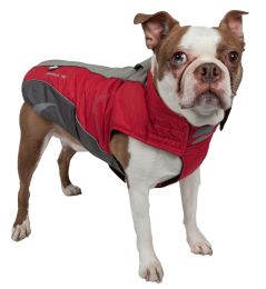 Altitude-Mountaineer Wrap-Velcro Protective Waterproof Dog Coat w/ Blackshark technology (Color: Red, Size: Medium)