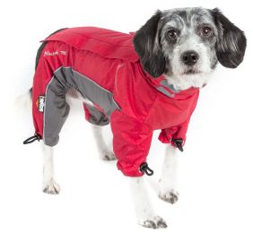 Blizzard Full-Bodied Adjustable and 3M Reflective Dog Jacket (Color: Red, Size: X-Small)