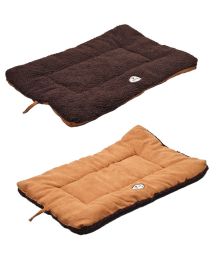 Eco-Paw Reversible Eco-Friendly Pet Bed Mat (Color: Brown/Tan, Size: Medium)
