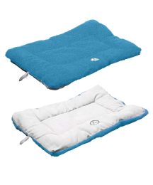 Eco-Paw Reversible Eco-Friendly Pet Bed Mat (Color: Blue/White, Size: Medium)