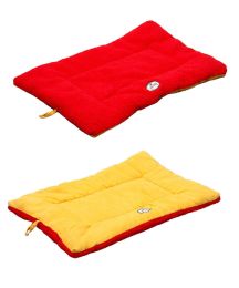 Eco-Paw Reversible Eco-Friendly Pet Bed Mat (Color: Red/Yellow, Size: Medium)