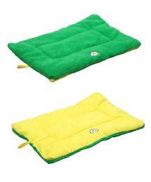 Eco-Paw Reversible Eco-Friendly Pet Bed Mat (Color: Green/Yellow, Size: Medium)
