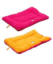 Eco-Paw Reversible Eco-Friendly Pet Bed Mat (Color: Pink/Orange, Size: Medium)