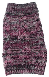 Royal Bark Heavy Cable Knitted Designer Fashion Dog Sweater (Color: Pink, Size: Medium)