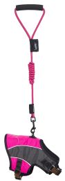 Reflective-Max 2-in-1 Premium Performance Adjustable Dog Harness and Leash (Color: Pink, Size: Large)