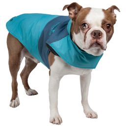 Lightening-Shield Waterproof 2-in-1 Convertible Dog Jacket w/ Blackshark technology (Color: Blue, Size: Medium)