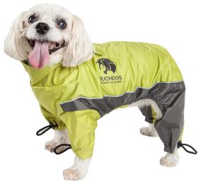 Quantum-Ice Full-Bodied Adjustable and 3M Reflective Dog Jacket w/ Blackshark Technology (Color: Green, Size: Medium)