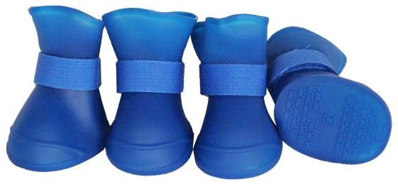 Elastic Protective Multi-Usage All-Terrain Rubberized Dog Shoes (Color: Blue, Size: X-Small)