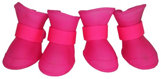 Elastic Protective Multi-Usage All-Terrain Rubberized Dog Shoes (Color: Pink, Size: X-Small)