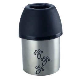 Plastic Fin Cap Pet Travel Water Bottle in Stainless Steel (Size: Small)