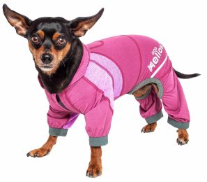 Namastail' Lightweight 4-Way Stretch Breathable Full Bodied Performance Yoga Dog Hoodie Tracksuit (Color: Pink, Size: X-Large)