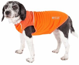 Active 'Aero-Pawlse' Heathered Quick-Dry And 4-Way Stretch-Performance Dog Tank Top T-Shirt (Color: Orange, Size: Medium)