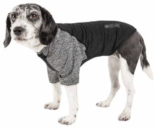 Active 'Hybreed' 4-Way Stretch Two-Toned Performance Dog T-Shirt (Color: Black, Size: X-Small)