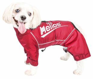 Hurricanine' Waterproof And Reflective Full Body Dog Coat Jacket W/ Heat Reflective Technology (Color: Red, Size: Small)