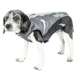 Altitude-Mountaineer Wrap-Velcro Protective Waterproof Dog Coat w/ Blackshark technology (Color: Grey, Size: X-Large)