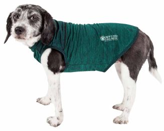 Active 'Aero-Pawlse' Heathered Quick-Dry And 4-Way Stretch-Performance Dog Tank Top T-Shirt (Color: Green, Size: X-Large)