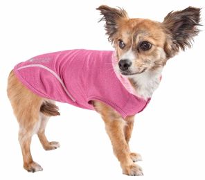 Active 'Pull-Rover' Premium 4-Way Stretch Two-Toned Performance Sleeveless Dog T-Shirt Tank Top Hoodie (Color: Pink, Size: Large)