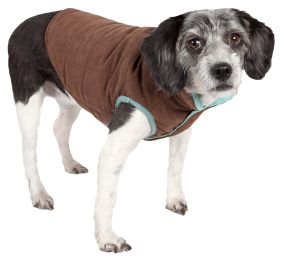 Waggin Swag Reversible Insulated Pet Coat (Color: Brown, Size: Small)