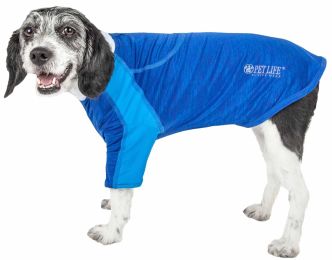 Active 'Chewitt Wagassy' 4-Way Stretch Performance Long Sleeve Dog T-Shirt (Color: Blue, Size: Small)