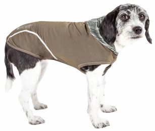 Active 'Pull-Rover' Premium 4-Way Stretch Two-Toned Performance Sleeveless Dog T-Shirt Tank Top Hoodie (Color: Green, Size: X-Large)