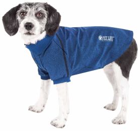 Active 'Fur-Flexed' Relax-Stretch Wick-Proof Performance Dog Polo T-Shirt (Color: Navy, Size: X-Small)