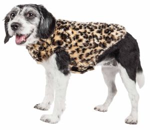 Luxe 'Poocheetah' Ravishing Designer Spotted Cheetah Patterned Mink Fur Dog Coat Jacket (Size: Medium)