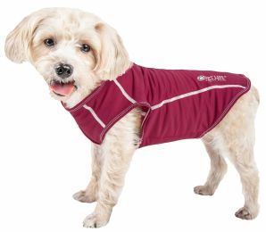 Active 'Racerbark' 4-Way Stretch Performance Active Dog Tank Top T-Shirt (Color: Maroon, Size: Small)