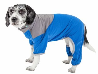 Active 'Embarker' Heathered Performance 4-Way Stretch Two-Toned Full Body Warm Up (Color: Blue, Size: Large)