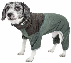 Active 'Embarker' Heathered Performance 4-Way Stretch Two-Toned Full Body Warm Up (Color: Green, Size: X-Small)
