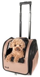 Wheeled Travel Pet Carrier (Color: Pink)
